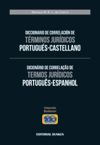 Tapa de Diccionario de correlación de términos jurídicos Portugués-Castellano