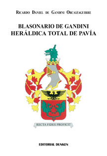 Tapa de Blasonario De Gandini. Heráldica total de Pavía